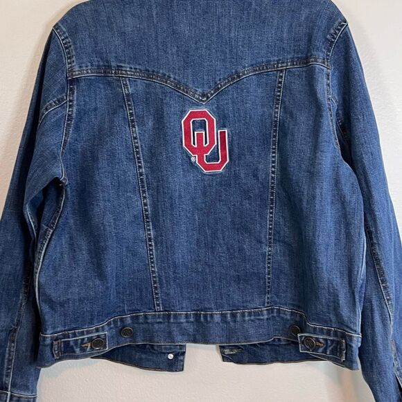 Wrangler Retro University Of Oklahoma OU Denim Trucker Jacket Women's Size XL - Picture 7 of 7